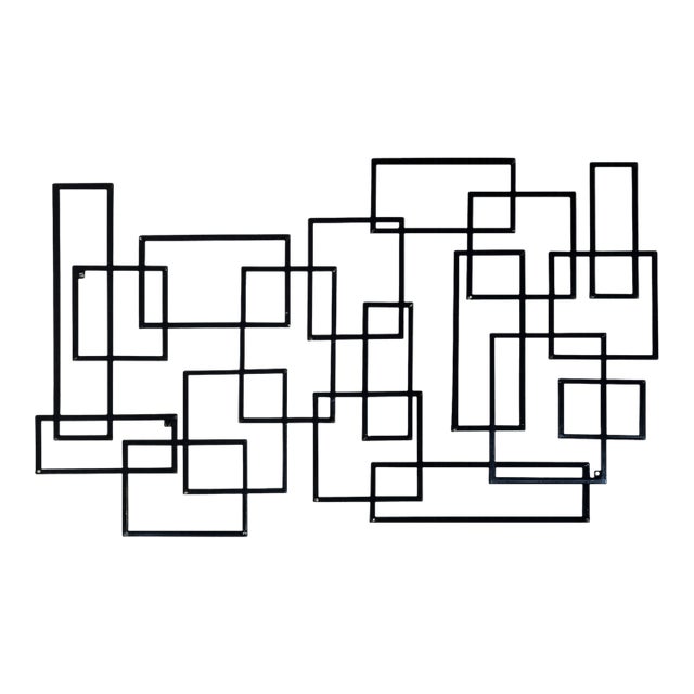 Sol LeWitt Inspired Minimalist Abstract Metal Wall Sculpture For Sale
