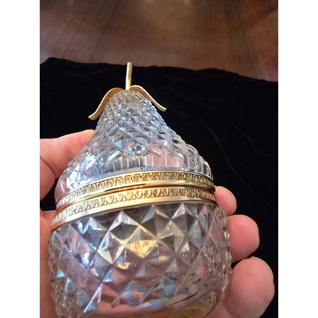 1950s Vintage Mid Century Baccarat Style Pear Jewel Box For Sale - Image 5 of 7