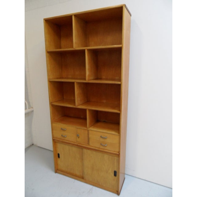 Mid-Century Modern Mid-Century Wall Unit with Open Bookcase, 1950s For Sale - Image 3 of 11