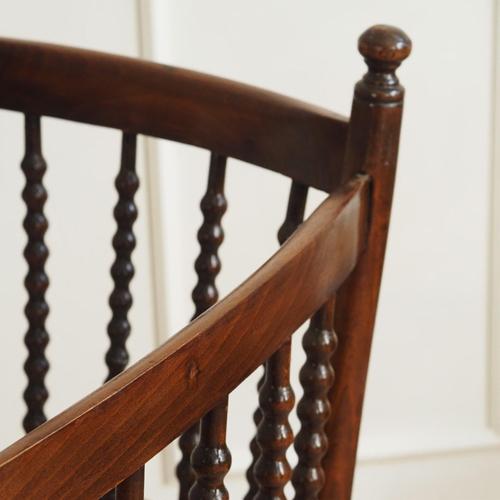 Historic Oak Cradle with Turned Rungs For Sale - Image 5 of 10