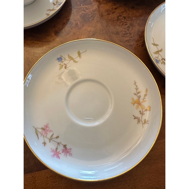 1950s Rosenthal Selb Germany Tea Cup and Saucer "Helena" Pattern - Set for 6 For Sale - Image 15 of 18