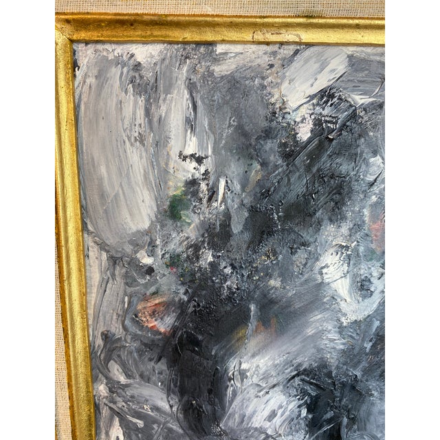 2020s Original Abstract Expressionist Oil Painting in Ornate Vintage Gilded Frame For Sale - Image 5 of 11