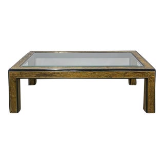Vintage Bernhard Rohne Acid-Etched Brass Cocktail Table for Mastercraft For Sale