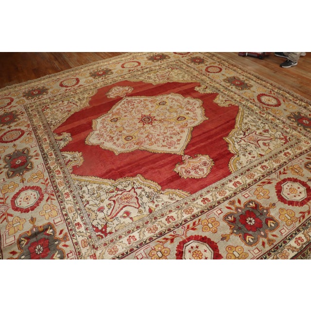 Antique Turkish Sivas Square Rug For Sale - Image 12 of 18