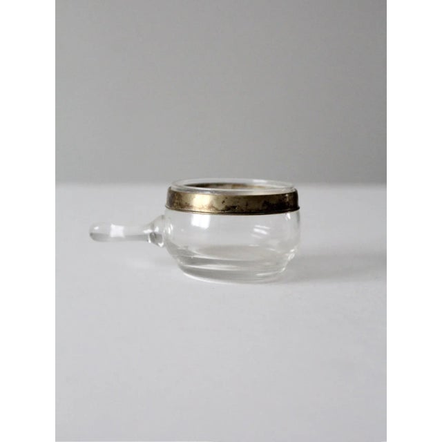 Vintage Silver Rimmed Glass Cup For Sale - Image 4 of 10
