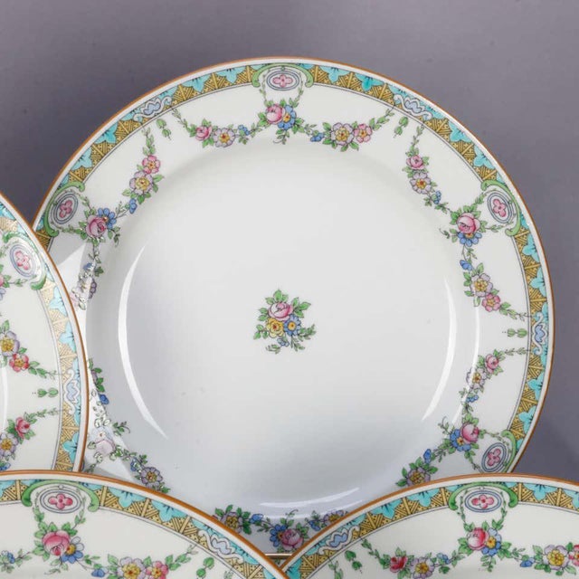 English Mintons Fine China Floral Garland Porcelain Dinner Plates Set of 12 Chairish
