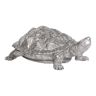 Turtle Figurine Textured Pewter from Kenneth Ludwig Chicago For Sale