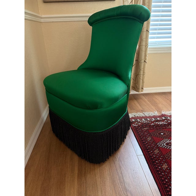 1940s Hollywood Regency Style "Draper" Slipper Chair For Sale - Image 4 of 5