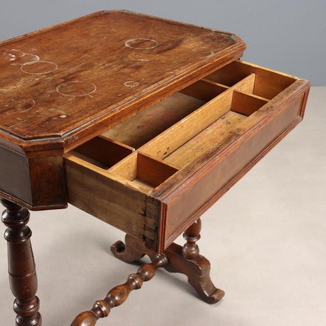 Italian Worktable in Walnut For Sale - Image 4 of 10