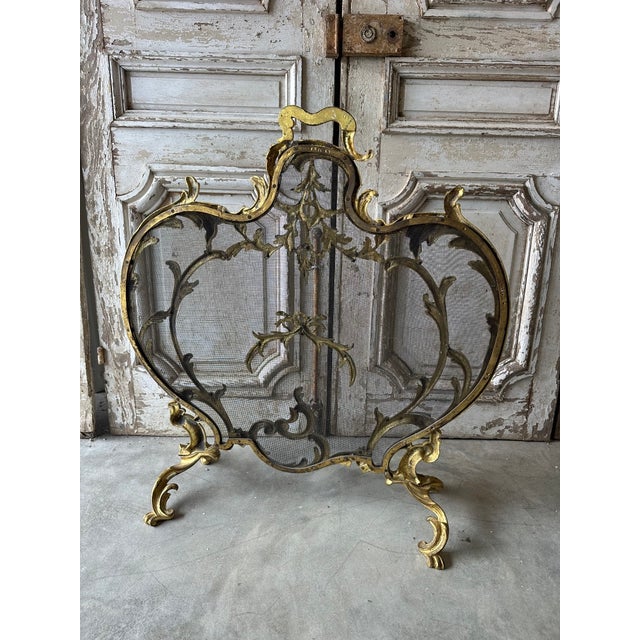 Gold Gilt Bronze Fire Screen, France, 1900 For Sale - Image 8 of 11