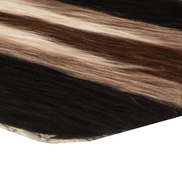 Black Taurus Collection Striped Goat Hair Rug by Doris Leslie Blau For Sale - Image 8 of 8