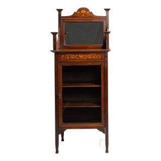 19th Century France Edwardian Brown Wood Display Cabinet For Sale