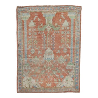 Antique Zabihi Collection Turkish Oushak Prayer Rug - 3'8" x 4'11" For Sale