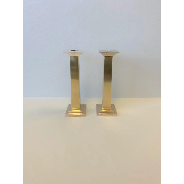 Mid-Century Modern 1980s Neoclassic Column Candlesticks - a Pair For Sale - Image 3 of 9