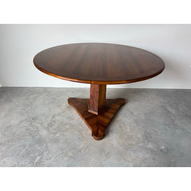 Brown Vintage Henredon Round Dining Table With Pedestal Base For Sale - Image 8 of 12
