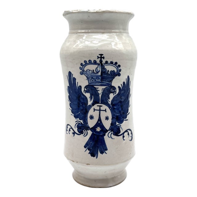 Antique Historicism Majolica Apothecary Vase, Faenza, Italy, 1900s For Sale