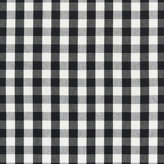 Contemporary Sample - Schumacher Elton Cotton Check Fabric in Black For Sale - Image 3 of 3