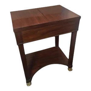 French Empire Napoleon III Double Flip-Top Work Table With Compartments