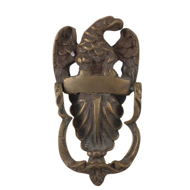 Antique Late 19th Century Brass Figural Federal Proud American Eagle Door Knocker For Sale - Image 6 of 8