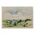 1940s Henry Emil Salloch Original Watercolor on Paper Rolling Green Hills and Pastureland. For Sale