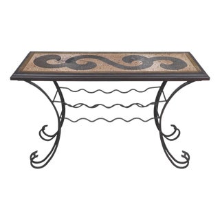 Mediterranean Style Console Table and Wine Rack For Sale