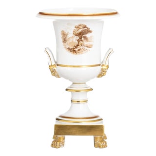 Porcelain Urn with Handles from Vista Alegre For Sale