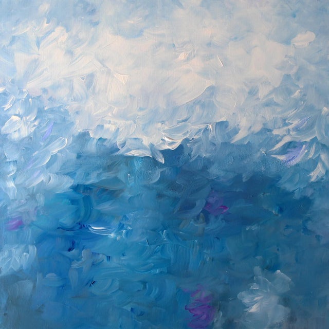 "Waterlily" KR Moehr Abstract Original Coastal Print on Canvas For Sale