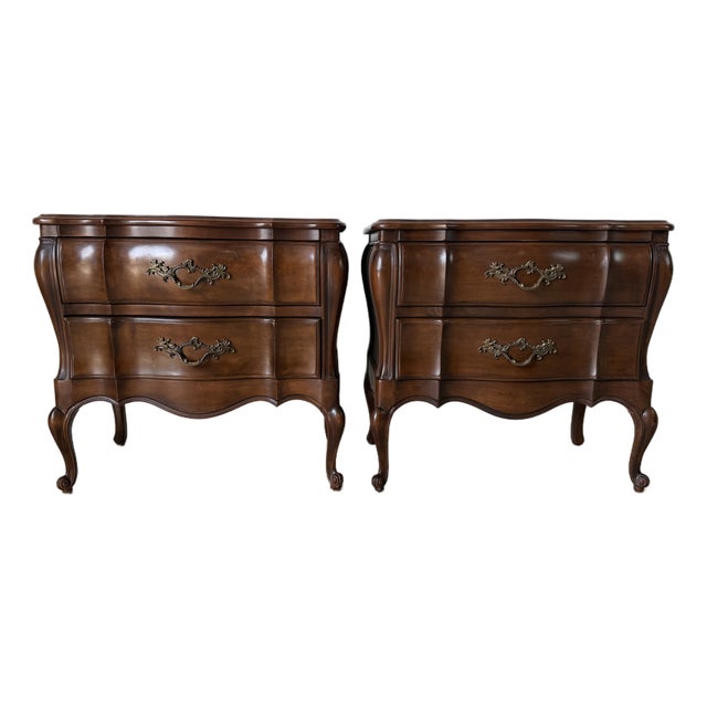 Vintage Louis XV Style French Provincial Nightstands - A Pair For Sale