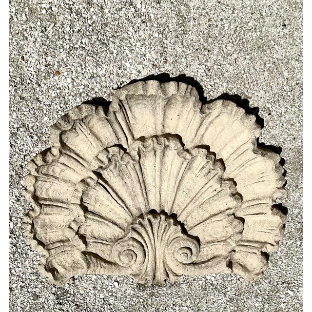 Vintage Concrete Shell Wall Plaque For Sale - Image 4 of 17