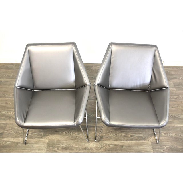 Nios Platinum Lounge Chairs A Pair Chairish