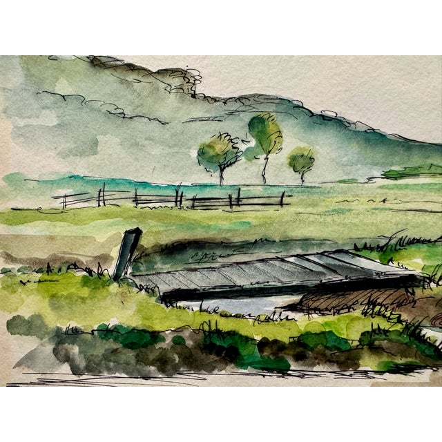 Original watercolor on paper by Henry Emil Salloch, also known as Heinz Emil Salloch, the German-born American artist and...