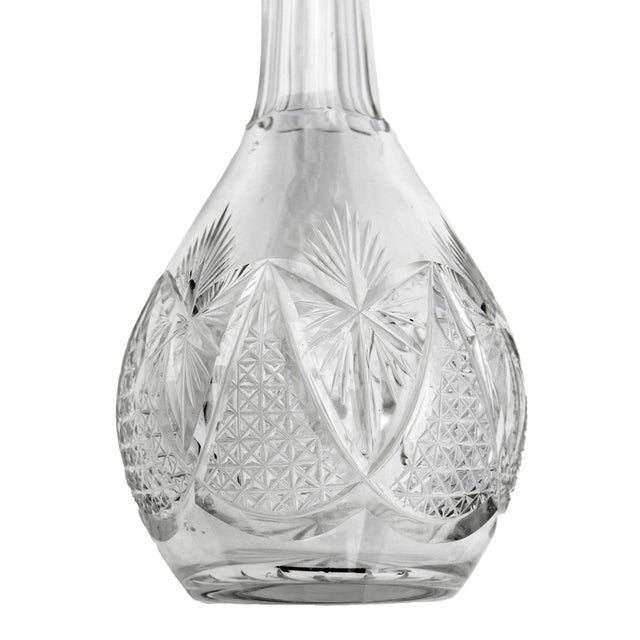 Glass Mid 20th Century Cut Crystal Decanters- Set of 2 For Sale - Image 7 of 12