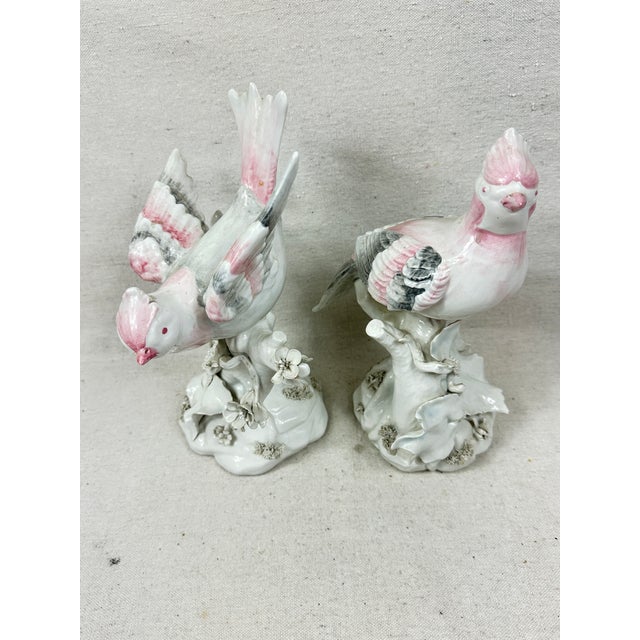 1960s Vintage Pair of Ceramic Bird Figurines For Sale - Image 5 of 11
