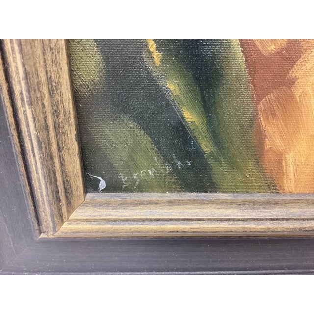 1970s 1970s Framed Portrait of Young Man Gentleman Signed Oil on Canvas For Sale - Image 5 of 6
