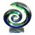 1980s Murano Style Italy Blue Green Sommerso Art Glass Swirl Sculpture For Sale