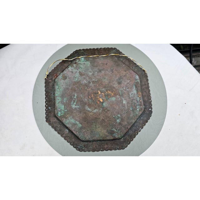 Art Deco Octagonal Openwork Brass Tray, Kashmir, 1920s For Sale - Image 4 of 6