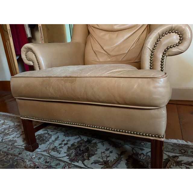 1990s 1990s Hickory Chair Leather Armchair For Sale - Image 5 of 13