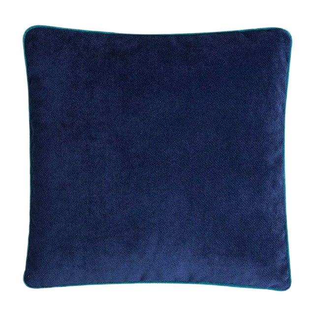 Happy Frame Pillow in Blue and Tiffany from Lo Decor For Sale