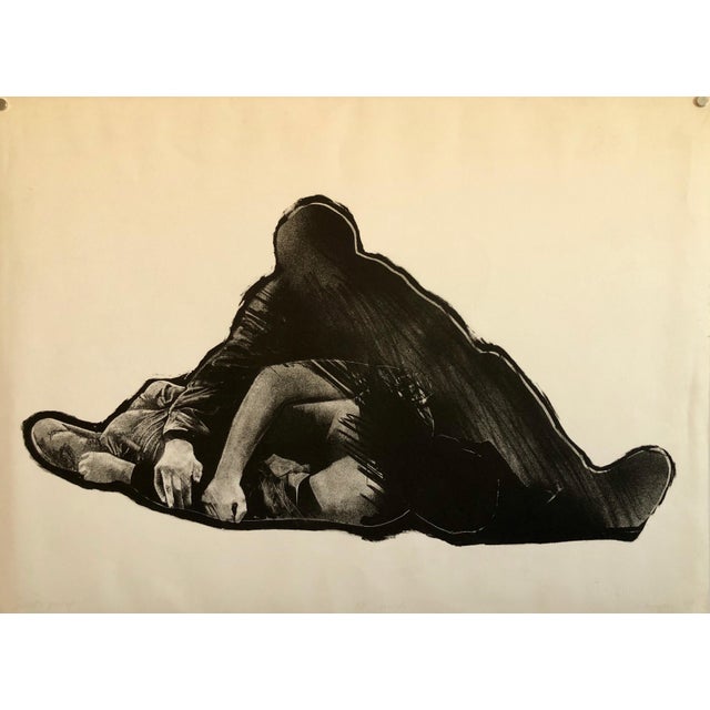 Rafael Canogar, El Herido, 1960's Spanish Avant Garde Political Screenprint Lithograph Signed, 1969 For Sale