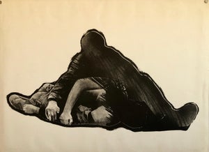 Rafael Canogar, El Herido, 1960's Spanish Avant Garde Political Screenprint Lithograph Signed, 1969