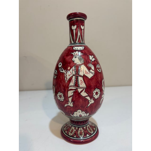 A truly exceptional mid-century Italian majolica art pottery vase by the celebrated Volpi studio of Deruta, Italy....