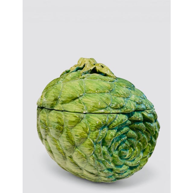 Vintage Italian Majolica Artichoke Soup Tureen For Sale - Image 10 of 13