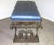 1930s French Art Deco Iron Bench With Faux Alligator Metallic Cobalt Blue Leather Upholstery For Sale - Image 4 of 6