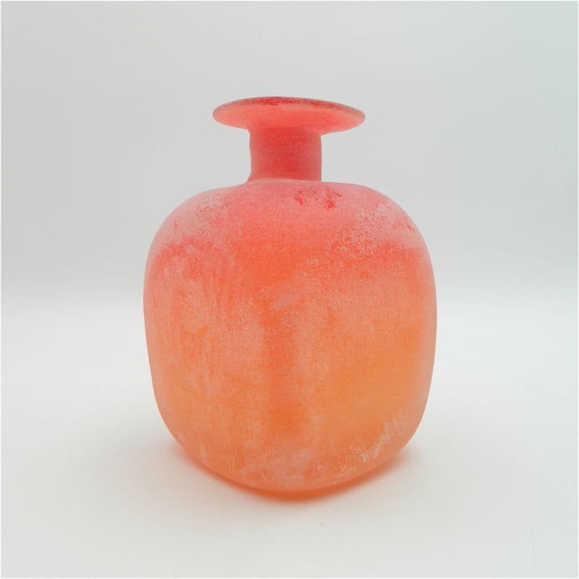 Scavo Red Glass Vase from Cenedese, Italy, 1970s For Sale - Image 9 of 14