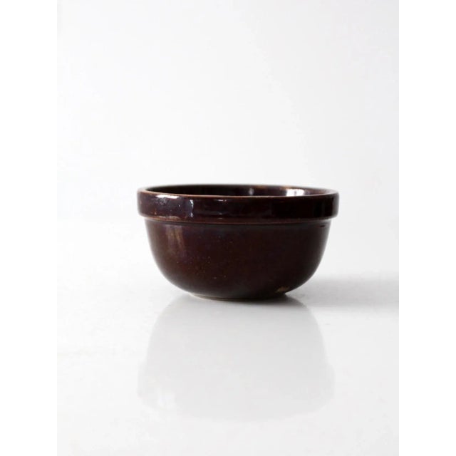 Brown Antique Brown Stoneware Bowl For Sale - Image 8 of 8