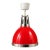 Vintage Ikea Red & Chrome Industrial Pendant Light – Retro Dome Ceiling Lamp For Sale