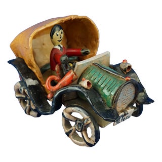 Ceramic Car by Signorelli, Rome, Italy, 1940s For Sale
