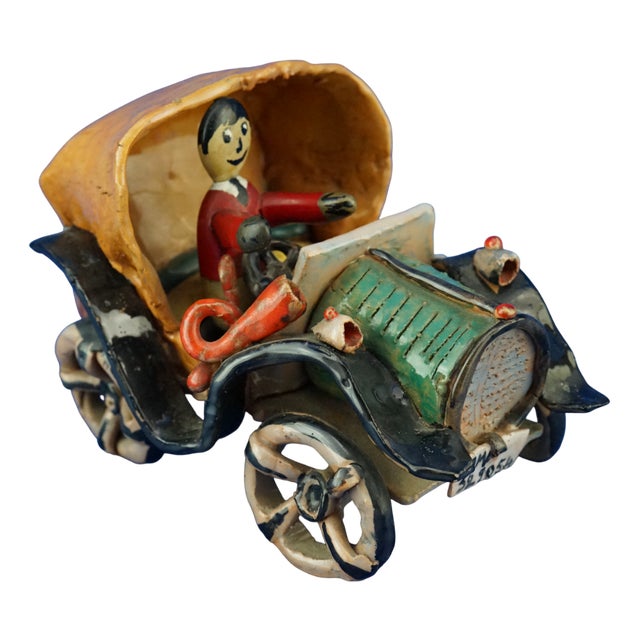 Ceramic Car by Signorelli, Rome, Italy, 1940s For Sale