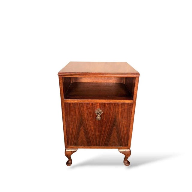 1940s Art Deco Walnut Cabinet with Brass Handle, 1940s For Sale - Image 5 of 9