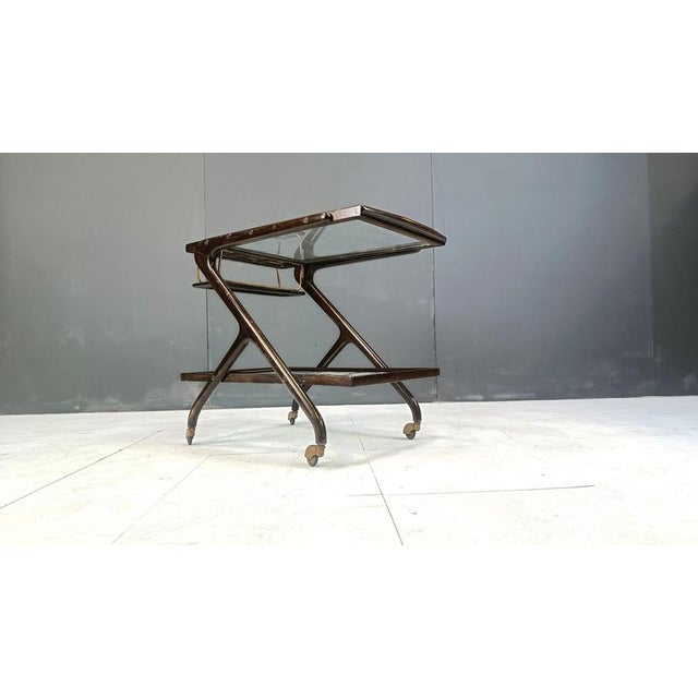 Gold Vintage Italian Serving Trolley, 1950s For Sale - Image 8 of 15